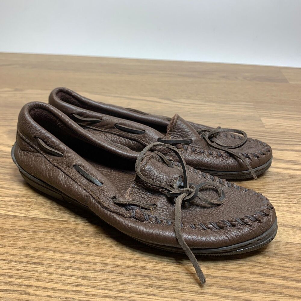 Minnetonka Moccasin Brown Moosehide Slip-On Classic Size 7 Women’s